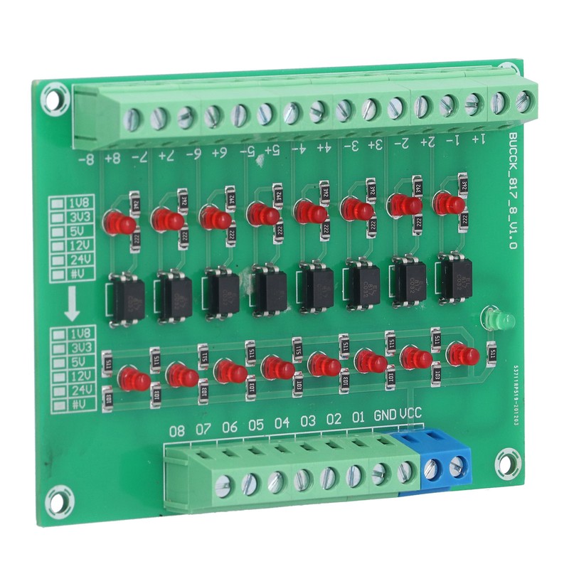 Optical Isolation Module 24V to 5V 8 Channel Optocoupler PLC