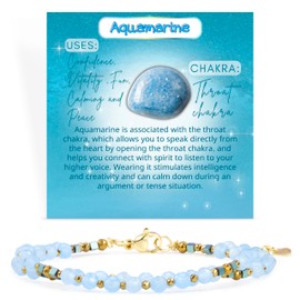 Farfume Bracelet for Women with Gemstone Beads, Chakra, 4 mm Real Natural Crystal Stones, Jewellery Gifts for Women