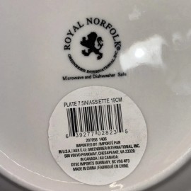 Royal Norfolk 8 ROYAL NORFOLK ASSIETTE 10.5 7.5” DINNER SALAD DESERT PLATES WHITE ROUND