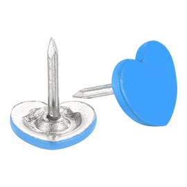 uxcell 20Pcs Upholstery Tacks, 11mmx12.5mm Flat Head Decorative Furniture Nails Thumb Tack for Furniture Sofa Headboards, Blue