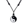 BlueRica Yin and Yang on Adjustable Black Cord Necklace