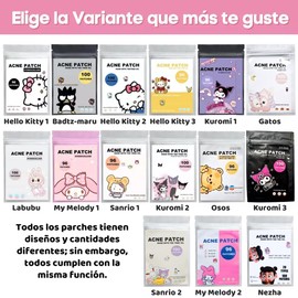 192 Parches para Acné y Espinillas con Diseños Encantadores – Eliminan Granos sin Dejar Marcas, Adhesivos Suaves y Discretos, Hidrocoloide No Irritante, Utilizables de Día y Noche para Todo Tipo de Piel (Kuromi 1)