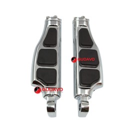 Motorcycle Chrome Aluminum Foot Pegs Front Foot Pedal With Mounts compatible with HONDA VTX1300 C VT 750 SHADOW VTX 1800 C/F FURY/VT 1300 CX(GTWB Chrome)