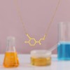 Chemistry Science Jewelry, Rose Gold Adrenaline Molecule Necklace, Adjustable Chain,