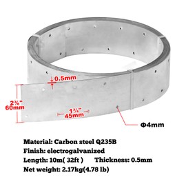 GBGS 32ft Perforated Strap Tie Brace,2-3/8" Width Steel Metal Coil Strapping,0.5 mm Thick