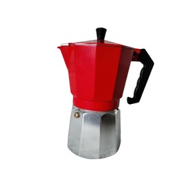 UNI-RHYTHM Double Valve Coffee Pot, Moka Coffee Pot, Eespresso maker, Italian Aluminum Moka Pot, European Coffee Utensils, Octagon, Silver, 9Cups (450ml) + Splashproof Valve (RED-SILVER, 450)
