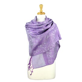 PASKMLNA Paisley Jacquard Pashmina Shawl Wrap Scarf Stole (purple-light 01869)