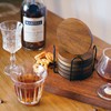 Acacia Wood Coasters for Drinks with Holder Set of 6,