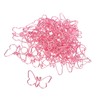 50Pcs Pink Butterflies Paperclip Cartoon Color Plating Innovative Cute Paperclips