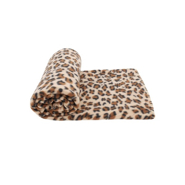 CB Home & Style Fleece Blanket 130 x 170 cm Cuddly Blanket (Leopard)