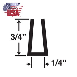 Outwater Plastics P2743 1/4'' Clear Butyrate U-Channel Clear Plastic U-Channel/C-Channel 46 Inch Lengths (Pack of 2)