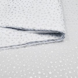 50pcs 50 * 35cm Silver Star White Tissue Paper,50 * 35cm Wrapping Paper Bulk for Christmas Wedding Birthday DIY Gift Decorations