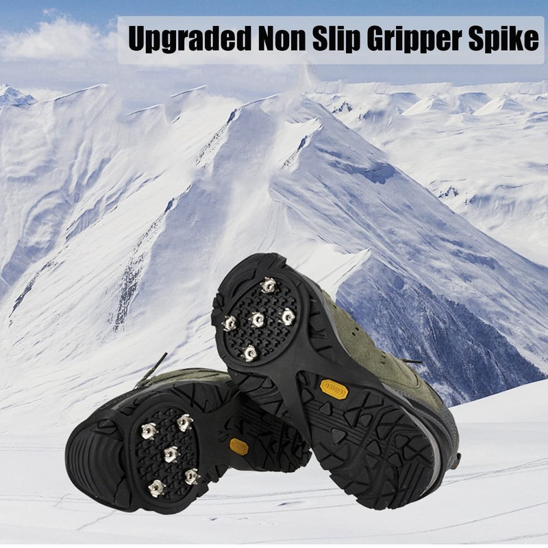 HAPIBY Non Slip Gripper Spike, Ice Grippers Traction Cleats Snow