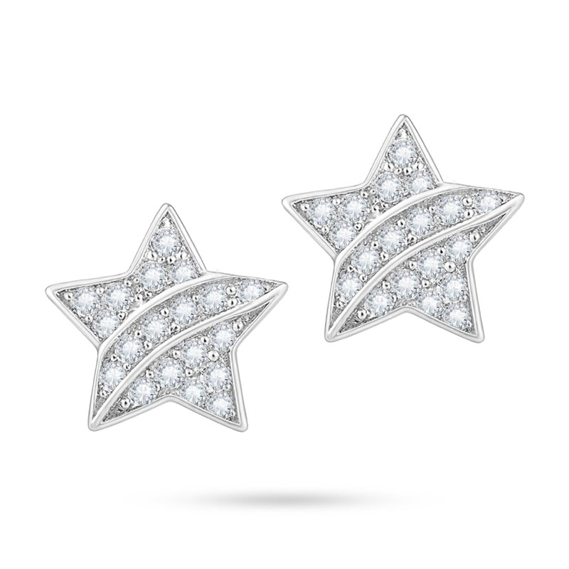 Clepsidra® Aretes para Mujer de Plata de Ley 925 Estrellas