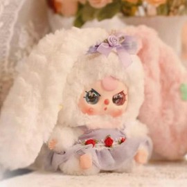 Baby Three Lily Bunny Town Series 4 Plush Blind Box Figure Cute Collectible Mini Kawaii Bunny Doll Desktop Decor, Mystery Surprise Toy Gift for Girls:_Single Box (1 pcs)