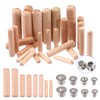 Glarks 508Pcs 1/4" 5/16" 3/8" 1/2" Wooden Dowel Pins Beveled