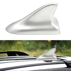 QKWL Car Shark Fin Universal Antenna, Shark Fin Antenna, Shark Fin Antenna Cover, Waterproof and Rust-Proof, Durable, Suitable for Most Cars, Trucks, SUVs, Etc (Silver)