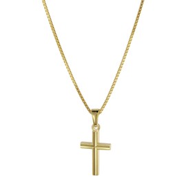 trendor Cross Pendant for Children Gold 333 with Plated Necklace Children's Necklace, Gold Cross Pendant for Boys and Girls, Gift Idea, Real Gold 08504, Gold