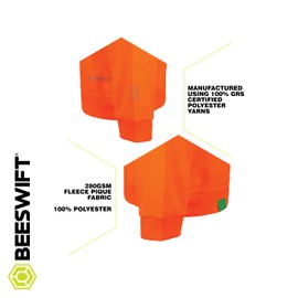 Beeswift Envirowear Orange Hi-Vis Sweatshirt Unisex Reflective Sustainable Circular Process Safety PPE Workwear - Small
