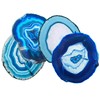 Genuine Blue Agate Coasters - Set of 4 Gift Boxed