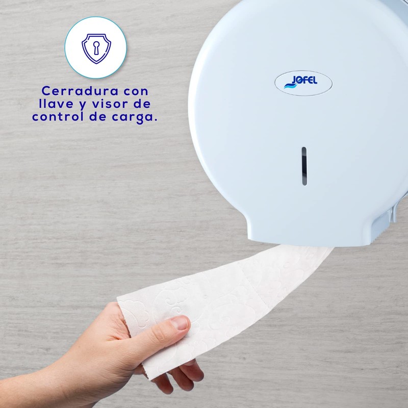 Jofel Smart Medium Toilet Roll Holder, White, 300 m