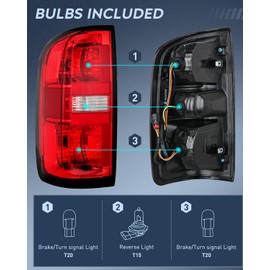 Nilight Taillight Assembly Compatible with 2015 2016 2017 2018 2019 2020 2021 2022 Chevy Colorado Tail Lights Rear Lamp Replacement OE Style Driver Side w/Bulbs