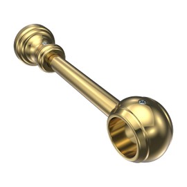 Interdeco Curtain Pole Bracket/Wall Bracket Brass-Coloured 17 cm Distance Can Be Shortened for 28 mm Diameter Classic