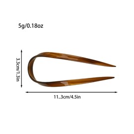 Set of 4, U-shaped Kanzas, Kanzashi Parts, U-pin, Plastic, Acetate, Glossy, Large, Hair Accessories, Stylish, Women's, Women's Dress, Kimono, Accessories, Weddings, Coming of Age of Age Ceremony,