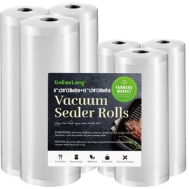 Vacuum Sealer Bags For Food: 6 Pack 3 Rolls 11" x 20' + 3 Rolls 8" x 20' - Commercial Grade BPA Free Bag Rolls - Durable Cut-to-Length Food Vac Bags for Sous Vide Cooking Puncture Prevention