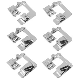 AEDIKO 6pcs Wide Rolled Hem Pressure Foot 3 Sizes Sewing Machine Presser Foot Hemmer Foot Set Low Shank Sewing Machine Presser Foot 1/2 Inch 3/4 Inch 1 Inch