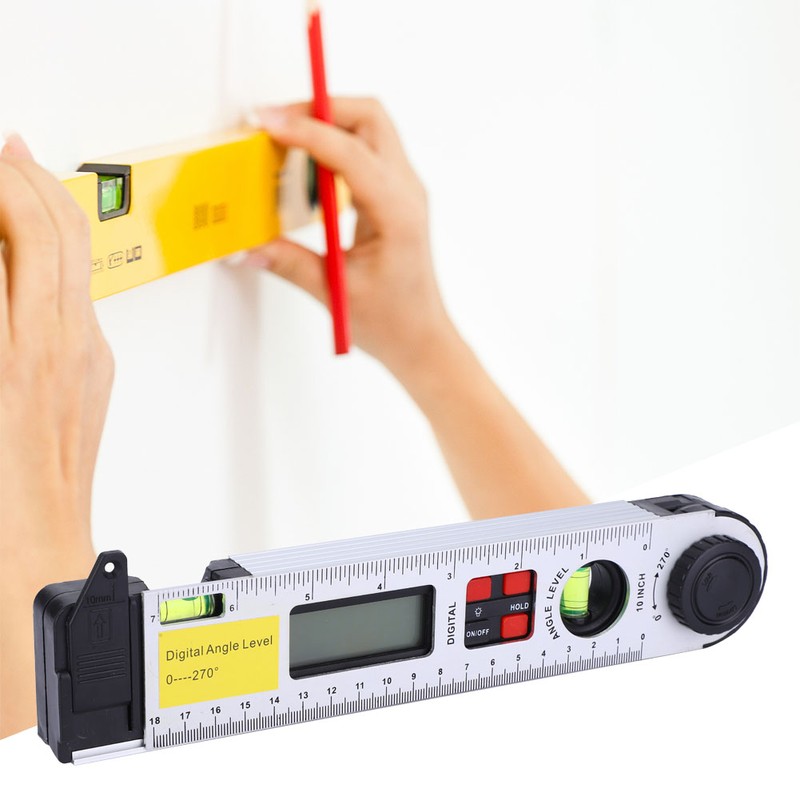 0~270° Digital Infrared Protractor Electronic Level Inclinometer Angle Ruler 250mm
