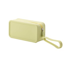 CECKQUE Cute Waterproof Silicone Makeup Bag for Travel, Aesthetic Silicone Toiletry Bag Cosmetic Pouch Women Men (Green, L)