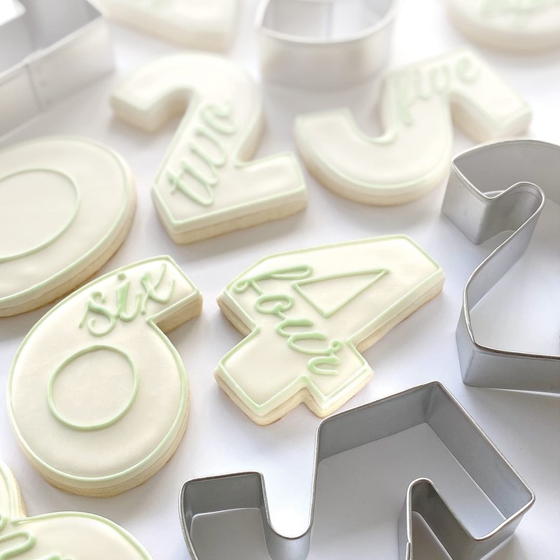 R&M 1-9 Number Cookie Cutters with Cut-Outs. 2.5” 9-Piece Gift