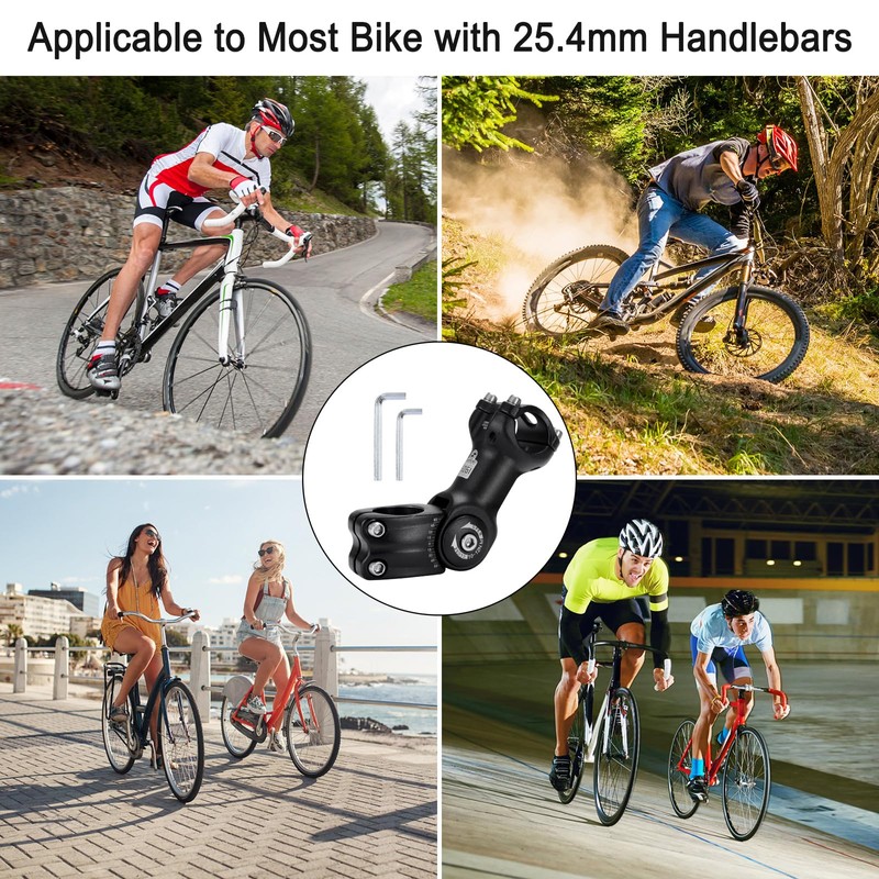 Tunejoy Bicycle Handlebar Stem ± 60° Adjustable Bicycle Handlebar Riser