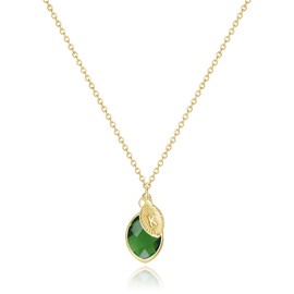 Dainty August Birthstone Necklace with Initial K, 14k Gold Filled Tiny Cute Leaf Letter Peridot Birthstone Pendant Necklace Gold Initial Necklaces for Women Mother Grandma Birthday Gift