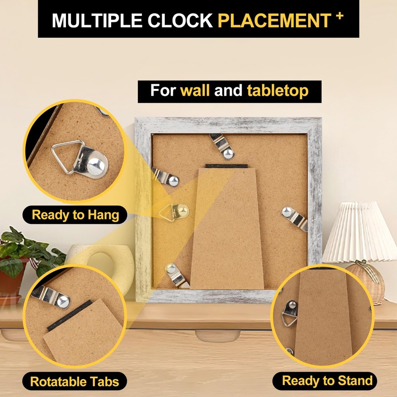 TOFOREVO 5x5 Picture Frames Set of 6 Distressed White Wood