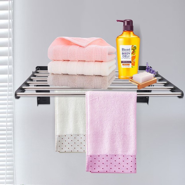 Unbranded Folding Laundry Drying Rack Wall-mount Foldable Clothes Dryer Hanger