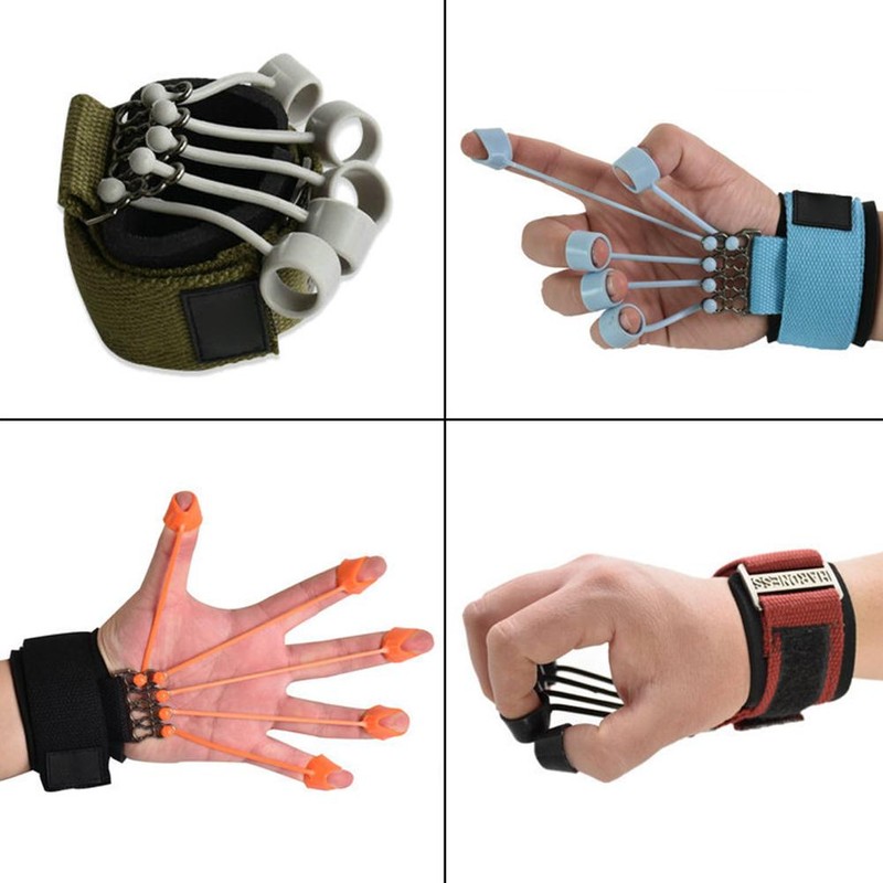Finger and Hand Extensor Trainer Exerciser with Resistance Band Stretcher