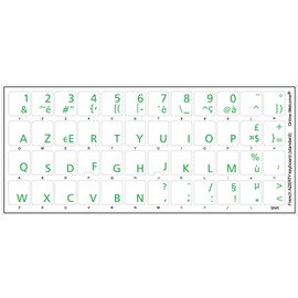 Online-Welcome French Azerty Transparent Keyboard Label Green