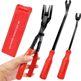 3PCS Trim Removal Tools Auto Clip Pliers Set,Car Trim Tool Compition with Car Trim Removal Tool Storage Bag,Auto Clip Pliers and Fastener Remover for Car Door Panel Dashboard