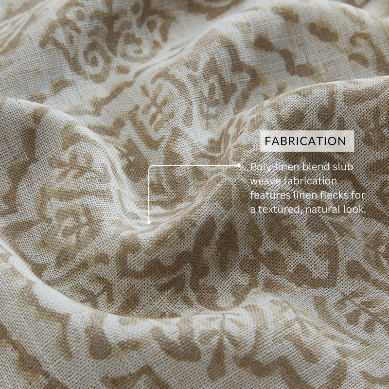 Elrene Home Fashions Giovanni Medallion Block Print Linen Blend Blackout
