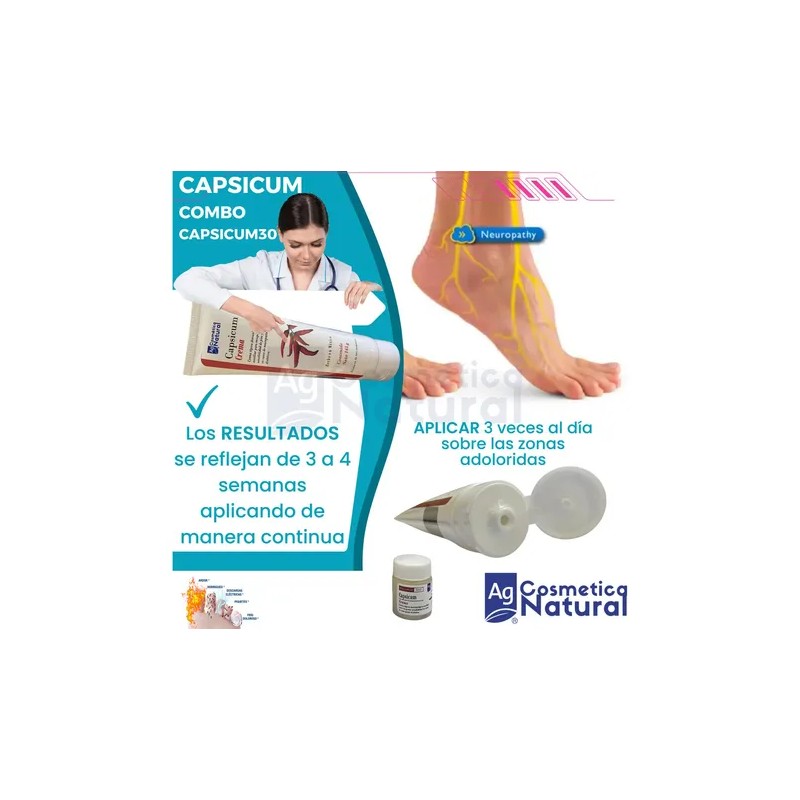 Pack 2 Cremas Neuropatia Diabetica Capsicum + Capsicum 30gr