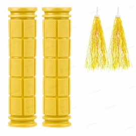 Bike Handle Grips with Tassel Streamers, Kids Non-Slip-Rubber Bicycle Handlebar Grips for Girls Boys, Suitable for BMX MTB Bicycle Mountain Bike Scooter Folding Bike