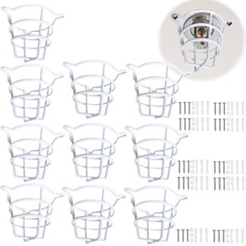 RosyOcean (10 Pack) White Fire Sprinkler Head Guard Cage Protector Cover for Both 1/2" & 3/4" Sprinkler Head for Protecting Flush Mount & Side Wall & Semi - Recessed Fire Sprinkler Covers for Ceiling