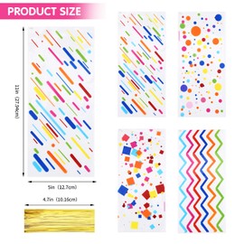 LEOSINDA Clear Cellophane Treat Bags,100 Pcs 5 X 11 Inch Clear Cellophane Bags Party Favor Bags for Gift Wrapping,Birthday, Gifts, Cookie Snack Packaging, Baby Birthday Party Supplies with Twist Ties