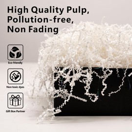 ROSYJUNE 8oz Crinkle Cut Paper Shred Filler, White Shredded Paper for Gift Baskets Boxes Filling, Birthday Wedding Valentines Day Decoration