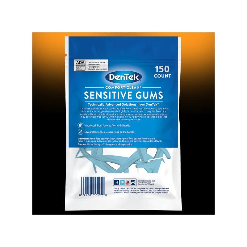 Dentek Floss Picks Comfort Clean Sensitive Gums Floss Picks, Soft