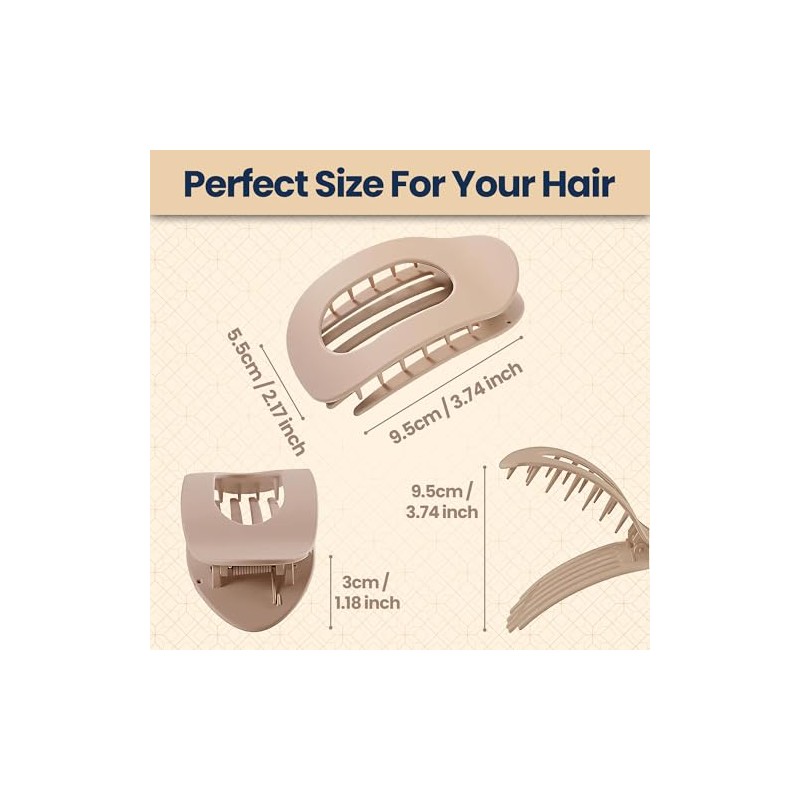 6PCS Flat Hair Claw Clips - Duckbill Hair Clips for