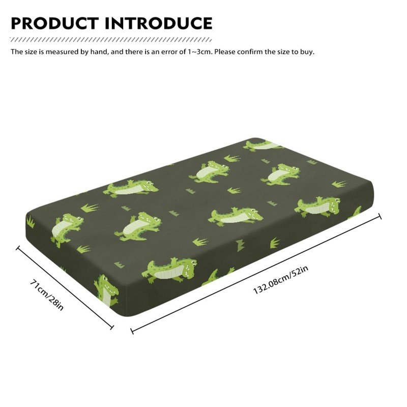 Winpema Happiness Alligator Baby Crib Sheets for Boys Girls Fitted