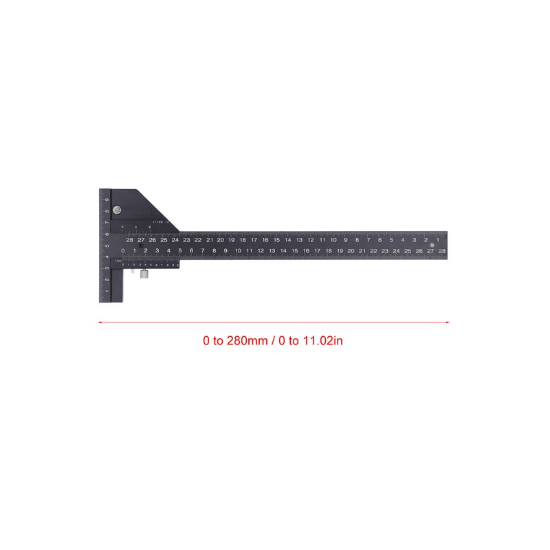 0 to 280mm T Shaped Ruler Aluminum Alloy Accurate Scale